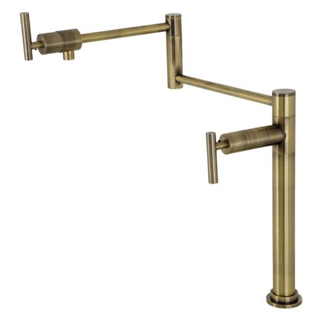 KINGSTON BRASS Deck Mount Pot Filler, Antique Brass KS4703CML